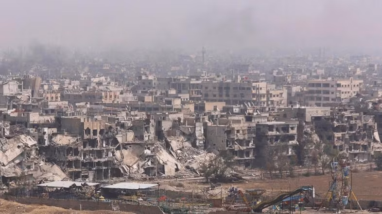 Sự hoang tàn tại phía nam thủ đô Damascus, Syria sau 8 năm nội chiến.