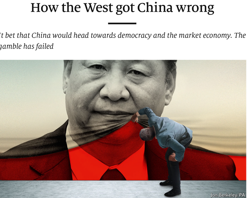 Tiêu đề bài báo trên The Economist: "Phương Tây đã sai lầm về Trung Quốc thế nào". Tiêu đề bài báo trên The Economist: "Phương Tây đã sai lầm về Trung Quốc thế nào".