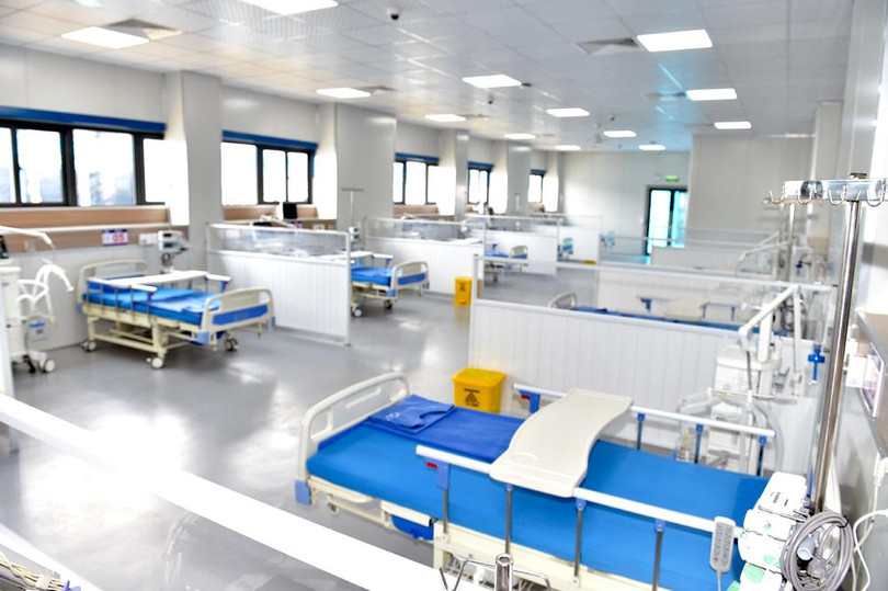 Với quy mô 500 giường bệnh, bệnh viện được thiết kế thành 19 khối nhà điều trị gồm khối VIP với 9 giường bệnh, các khối nhà 20 giường dùng để điều trị bệnh nhân nặng và nguy kịch, các khối nhà 38 giường dùng để điều trị bệnh nhân nhẹ hơn.