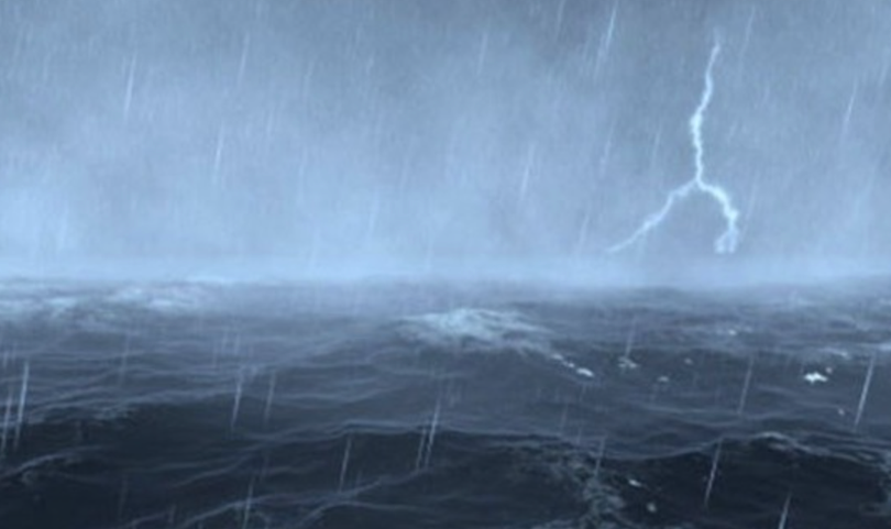 Mưa bão trên biển (Ảnh: Trung tâm Dự báo Khí tượng Thuỷ văn Quốc gia)