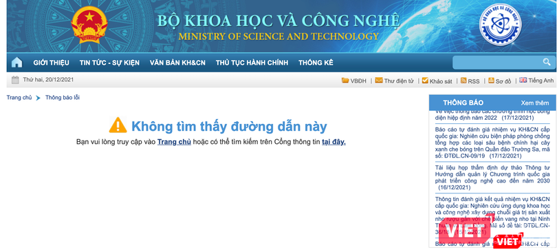Bộ KH&amp;CN gỡ link thông báo về bộ Kit (Ảnh - VT)