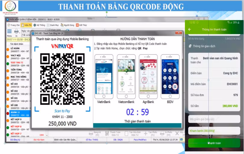 Thanh toán không dùng tiền mặt tại BV (Ảnh - BVCC) Thanh toán không dùng tiền mặt tại BV (Ảnh - BVCC)