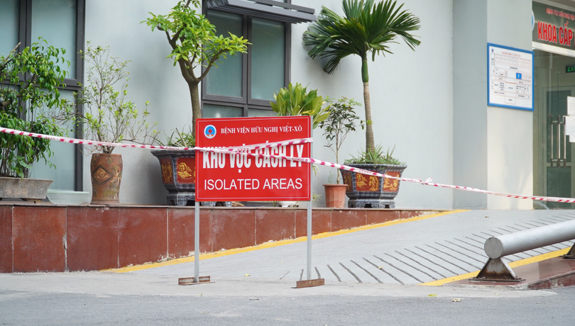 Khu vực cách ly ở Bệnh viện Hữu Nghị (Ảnh - Minh Thuý) 