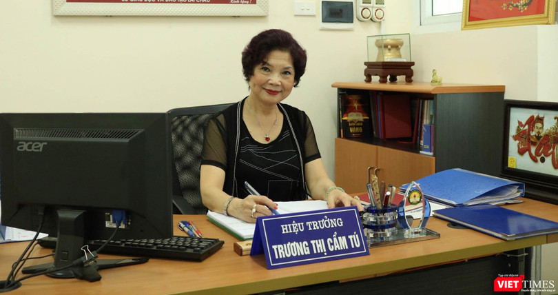 Bà Trương Thị Cẩm Tú – Hiệu trưởng Trường tiểu học công nghệ giáo dục Hà Nội. Ảnh: Minh Thúy