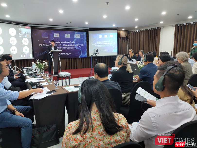 Đại diện các cơ quan, doanh nghiệp tham gia thảo luận, góp ý chính sách về chuyển đổi số trong lĩnh vực y tế. Ảnh: Minh Thúy. Đại diện các cơ quan, doanh nghiệp tham gia thảo luận, góp ý chính sách về chuyển đổi số trong lĩnh vực y tế. Ảnh: Minh Thúy.