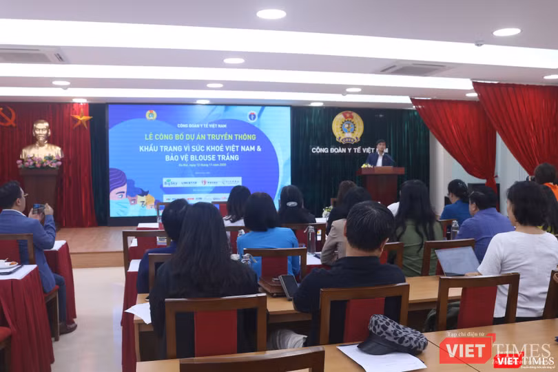 Toàn cảnh buổi lễ công bố Dự án truyền thông khẩu trang vì sức khoẻ Việt Nam (Ảnh: Minh Thuý)