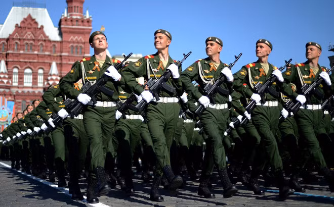 Binh sĩ Nga trong lễ duyệt binh.