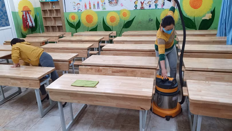 sàn nhà được làm sạch