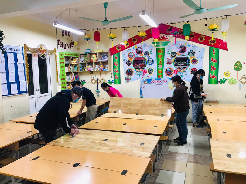 Phòng học được lau chùi sạch sẽ Phòng học được lau chùi sạch sẽ