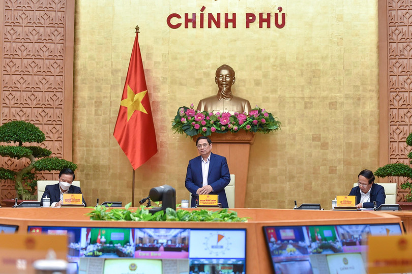 Thủ tướng Chính phủ Phạm Minh Chính chủ trì cuộc họp (Ảnh - Nhật Bắc)