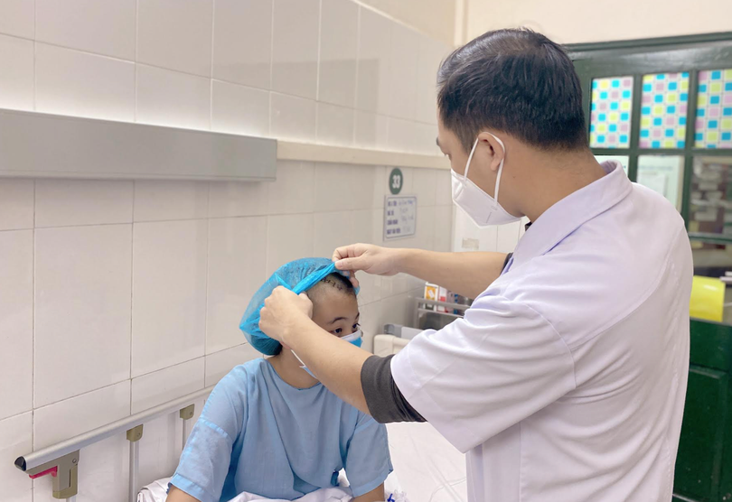 Sau phẫu thuật, sức khoẻ bé A. đã ổn định (Ảnh - BVCC)