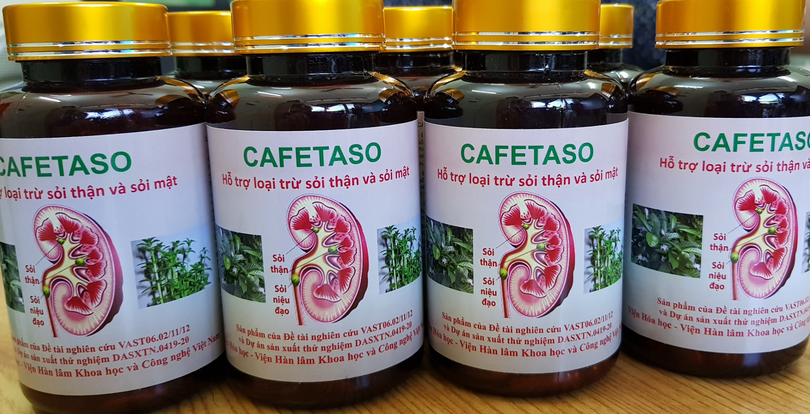Lọ thuốc Cafetaso (Ảnh - Viện Hoá học)