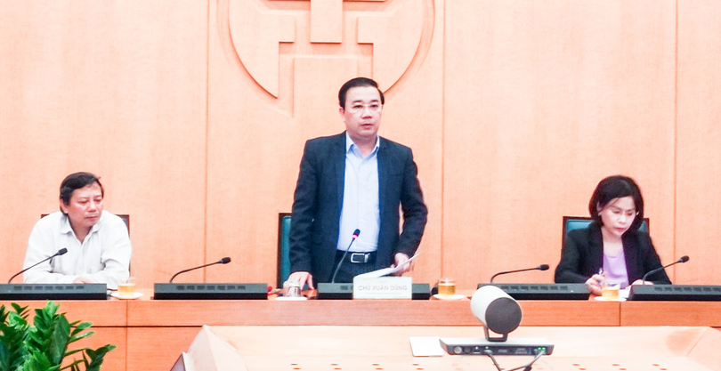 Ông Chử Xuân Dũng - Phó Chủ tịch UBND TP. Hà Nội - chủ trì cuộc họp Ban Chỉ đạo phòng, chống dịch COVID-19 TP. Hà Nội (Ảnh - Phú Khánh) 