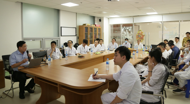 Toàn cảnh buổi Hội thảo khoa học về kỹ về kỹ thuật thay van động mạch chủ qua da tại Viện tim mạch của Bệnh viện (Ảnh - BVCC)