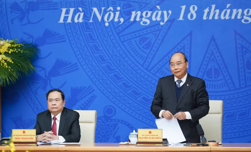 Thủ tướng Chính Phủ Nguyễn Xuân Phúc chủ trì hội nghị. Ảnh: Quang Hiếu 