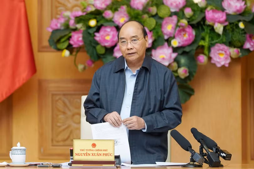 Thủ tướng Nguyễn Xuân Phúc phát biểu tại cuộc họp - Ảnh: VGP/Quang Hiếu