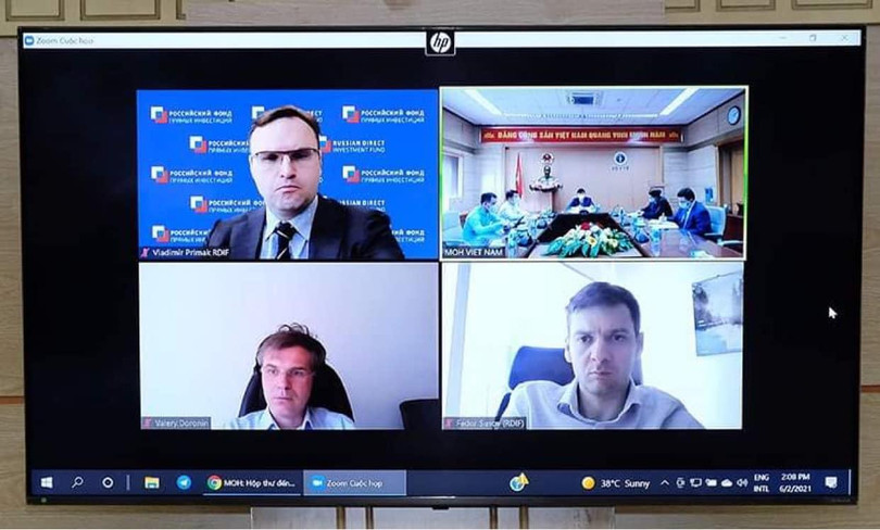 Bộ Y tế làm việc với Quỹ Đầu tư Trực tiếp Nga về vaccine phòng COVID-19 (Ảnh - Trần Minh) Bộ Y tế làm việc với Quỹ Đầu tư Trực tiếp Nga về vaccine phòng COVID-19 (Ảnh - Trần Minh)