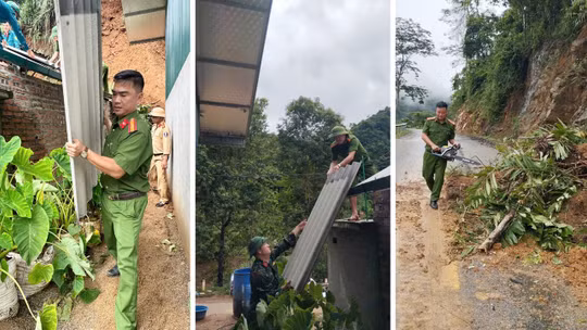Mưa lớn gây thiệt hại nặng, Công an xã Tủa Thàng khẩn trương hỗ trợ nhân dân khắc phục hậu quả