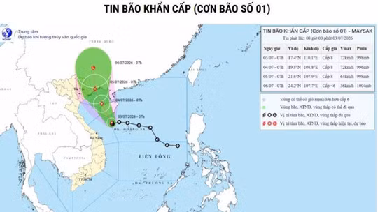 Bão số 1 MAYSAK chính thức hình thành, dự báo hướng vào ven biển Quảng Ninh - Hải Phòng