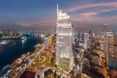 Vietcombank Tower nằm tại số 5 Công trường Mê Linh, phường Sài Gòn, TP.HCM. Ảnh: Vietcombank Tower.