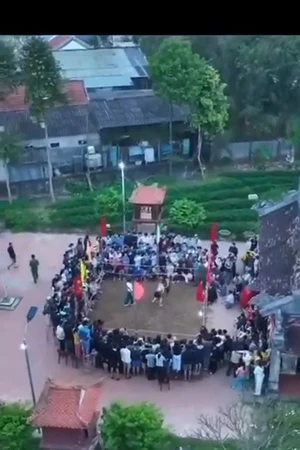 Các đô vật tranh tài tại Hội vật làng Sình ở Huế