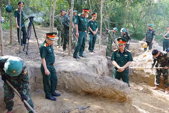 Quảng Trị: Quy tập 3 hài cốt liệt sĩ ở khu vực Câu Nhi, xã Nam Hải Lăng