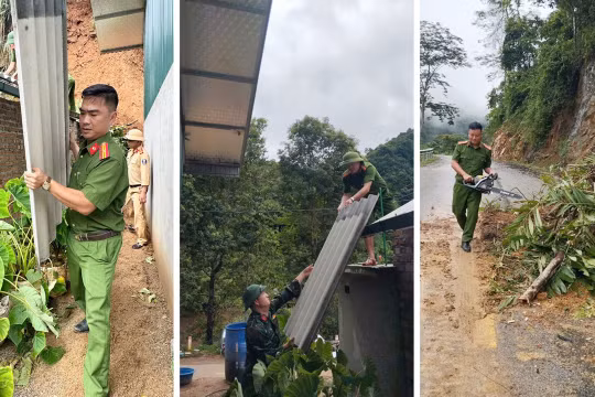 Mưa lớn gây thiệt hại nặng, Công an xã Tủa Thàng khẩn trương hỗ trợ nhân dân khắc phục hậu quả