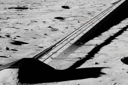 Mô phỏng hệ thống máy gia tốc khối lượng điện từ trên Mặt Trăng. Ảnh: SpaceX