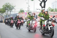 Quang cảnh lễ ra quân cao điểm tấn công tội phạm của Công an TP Đà Nẵng.