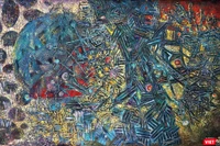 "Gió núi mưa ngàn" - Tranh của họa sĩ Trần Văn Binh