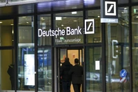 Văn phòng của Deutsche Bank tại Frankfurt, Đức hôm 28/1. Ảnh: EPA.