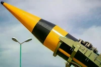 Tên lửa đạn đạo tầm trung Kheibar của Iran. Ảnh: Wiki.