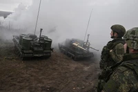 Các binh sĩ Nga tại khu vực tác chiến đặc biệt theo hướng Krasnoarmeysk. Ảnh: Sputnik.