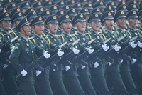 Một đội hình của Quân Giải phóng Nhân dân Trung Quốc (PLA) tham gia cuộc duyệt binh kỷ niệm 70 năm ngày thành lập nước Cộng hòa Nhân dân Trung Hoa tại Bắc Kinh ngày 1/10/2019. Ảnh: Xinhua.