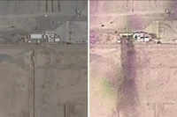 Hai bức ảnh này cho thấy địa điểm các binh sĩ Mỹ thiệt mạng ở Kuwait. Ảnh bên trái được chụp vào ngày 26/6/2025. Ảnh bên phải được chụp vào ngày 1/3. Ảnh: PBC.