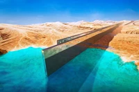 Ảnh đồ họa về siêu dự án Neom của Arab Saudi. Ảnh: Getty.