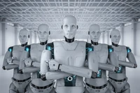 Robot hình người ngày càng trở nên tinh vi, thông minh hơn và sẵn sàng thay thế lao động con người trong các công xưởng. Ảnh: Getty.