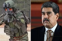 Hình ảnh một binh sĩ thuộc lục lượng Delta Force và Tổng thống Venezuela Nicolas Maduro. Ảnh: Getty.