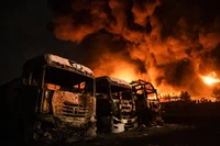 Một vụ hỏa hoạn đã xảy ra tại kho chứa dầu Shahran ở Tehran vào Chủ nhật tuần trước. Ảnh: Getty.