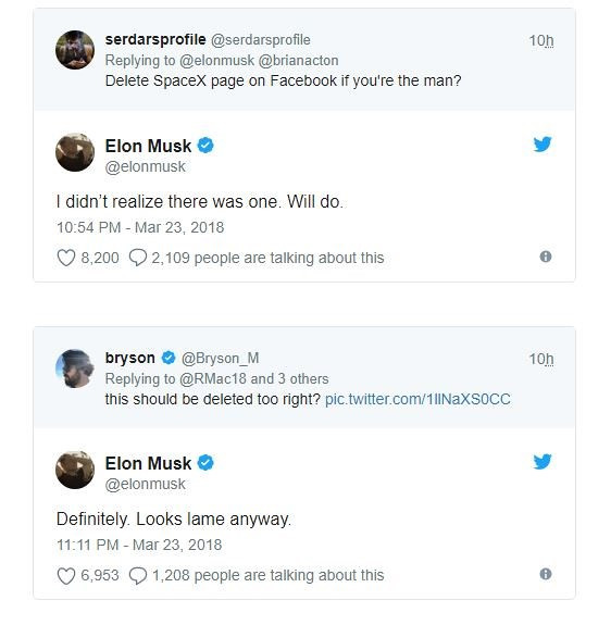 Bị thách thức, Elon Musk xóa trang Facebook của cả Tesla lẫn SpaceX - Ảnh 2