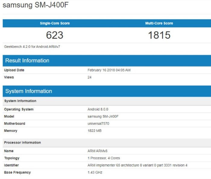Galaxy J4 (2018) lộ cấu hình, cài sẵn Android 8.0 - Ảnh 2