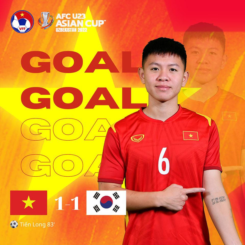 Tiến Long, tác giả bàn thắng. Ảnh VFF.