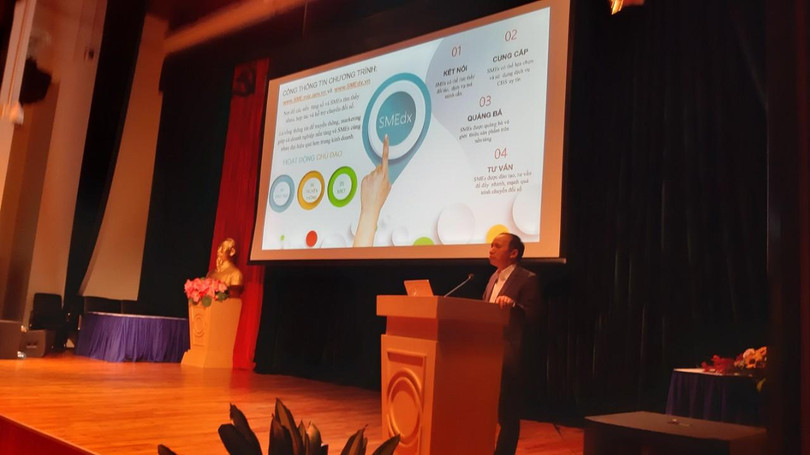 Phó Cục trưởng Cục Tin học hóa Nguyễn Trọng Đường phát biểu. Ảnh AT