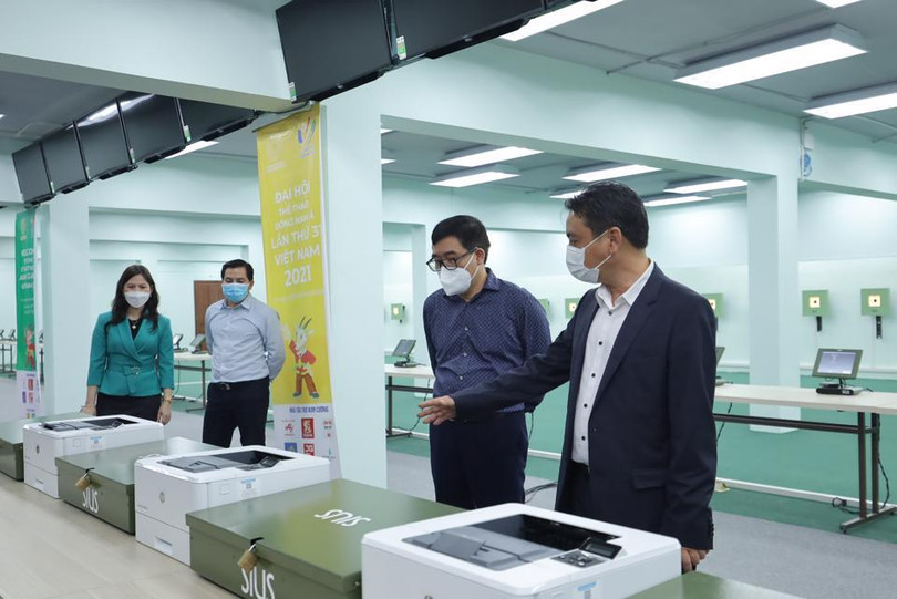 Kiểm tra Trung tâm Huấn luyện thể thao quốc gia Hà Nội. Ảnh: Ngọc Tú.