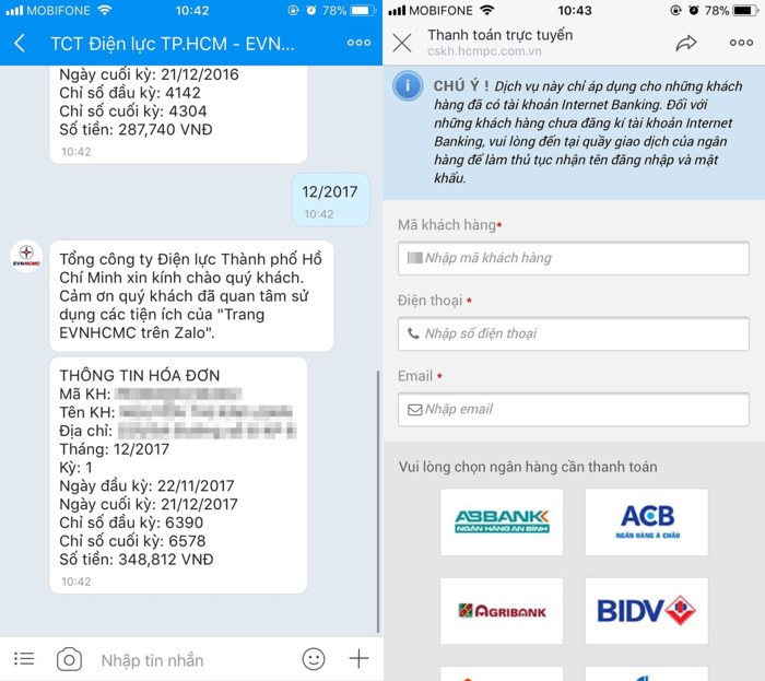 Cách tra cứu tiền điện qua Messenger và Zalo - Ảnh 2