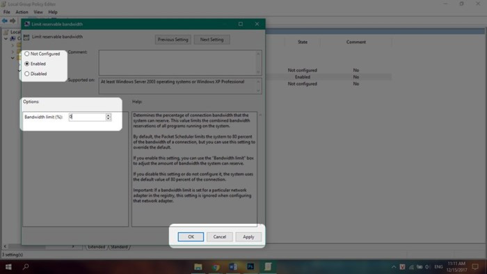 Hướng dẫn mở băng thông dự trữ cho Windows 10 - Ảnh 4