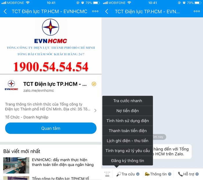 Cách tra cứu tiền điện qua Messenger và Zalo - Ảnh 1