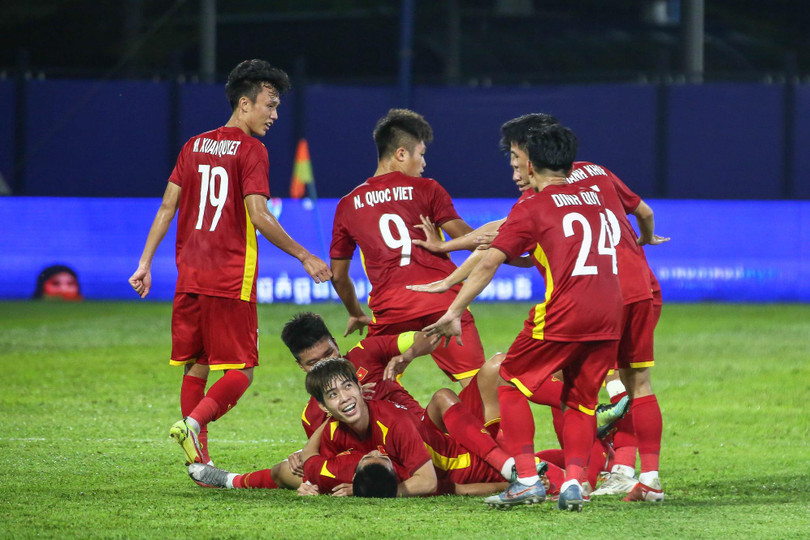 U23 Việt Nam được yêu cầu không ăn mừng để tránh lấy nhiễm Covid-19. Ảnh VFF U23 Việt Nam được yêu cầu không ăn mừng để tránh lấy nhiễm Covid-19. Ảnh VFF