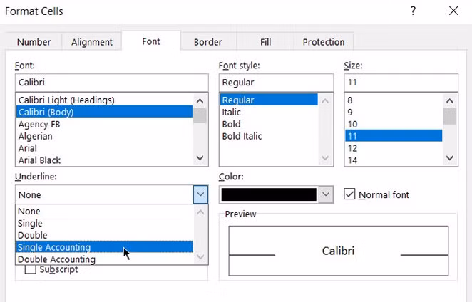 Cách sử dụng các kiểu gạch chân chữ bị ẩn trên Excel - Ảnh 2