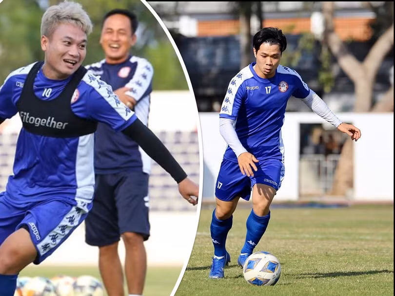  “Messi Việt Nam” đã ghi bàn khi đá cặp với “C.Ronaldo xứ Nghệ”. Ảnh AT